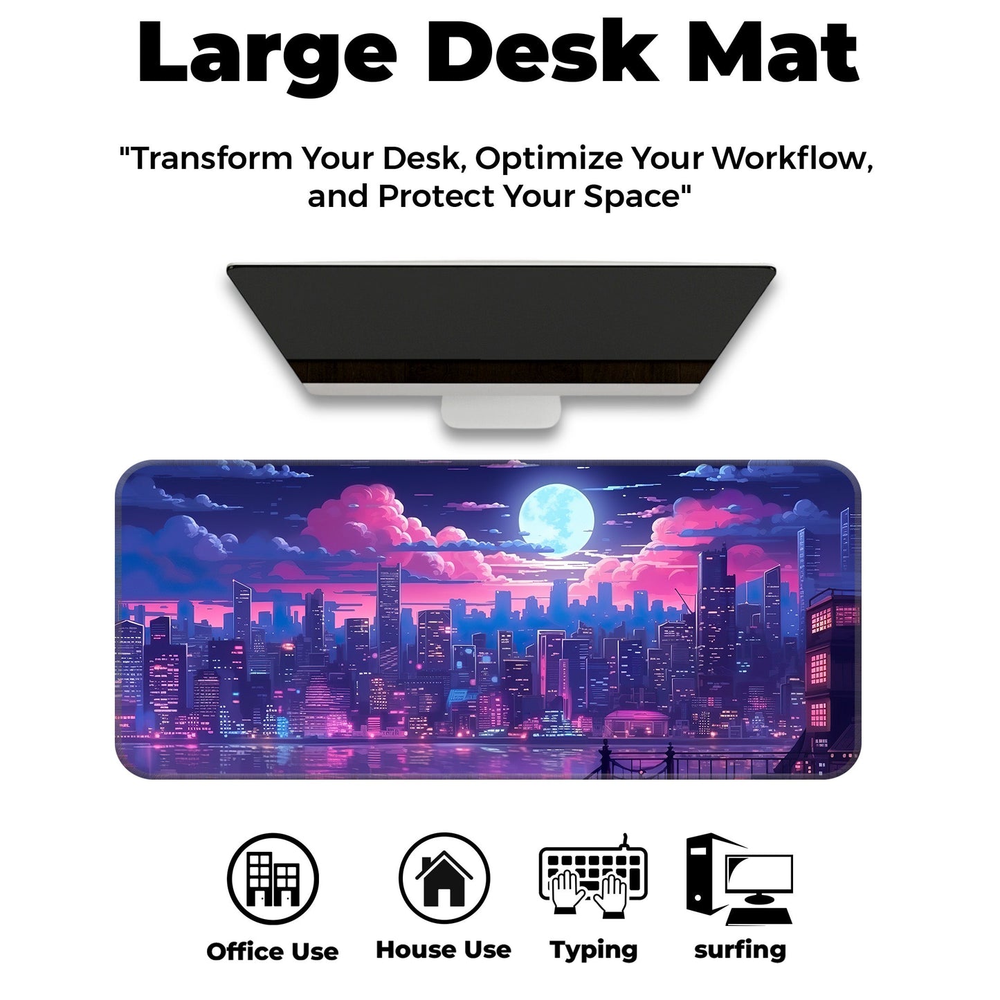 Midnight City Abstract - XL Mousepad