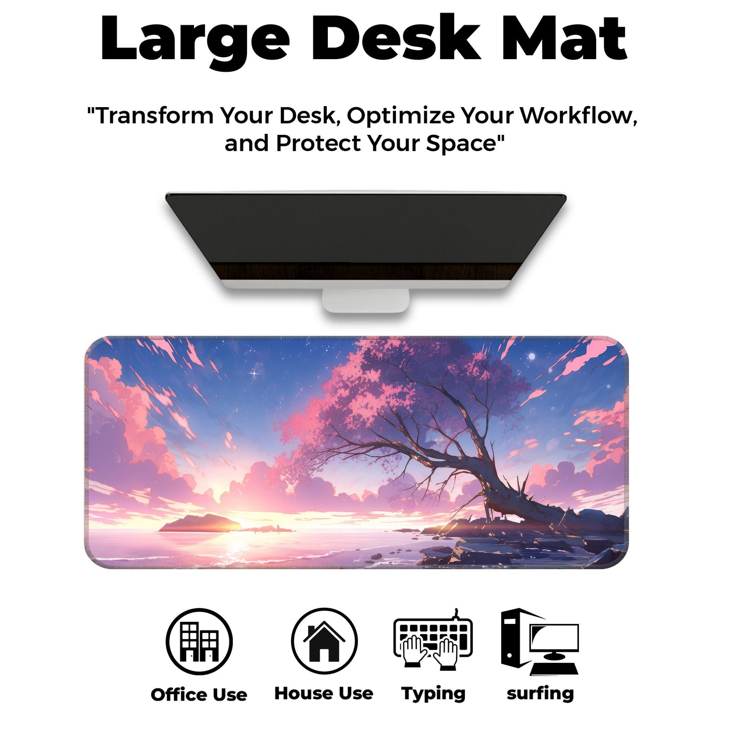 Sakura Sunset Abstract - XL Mousepad