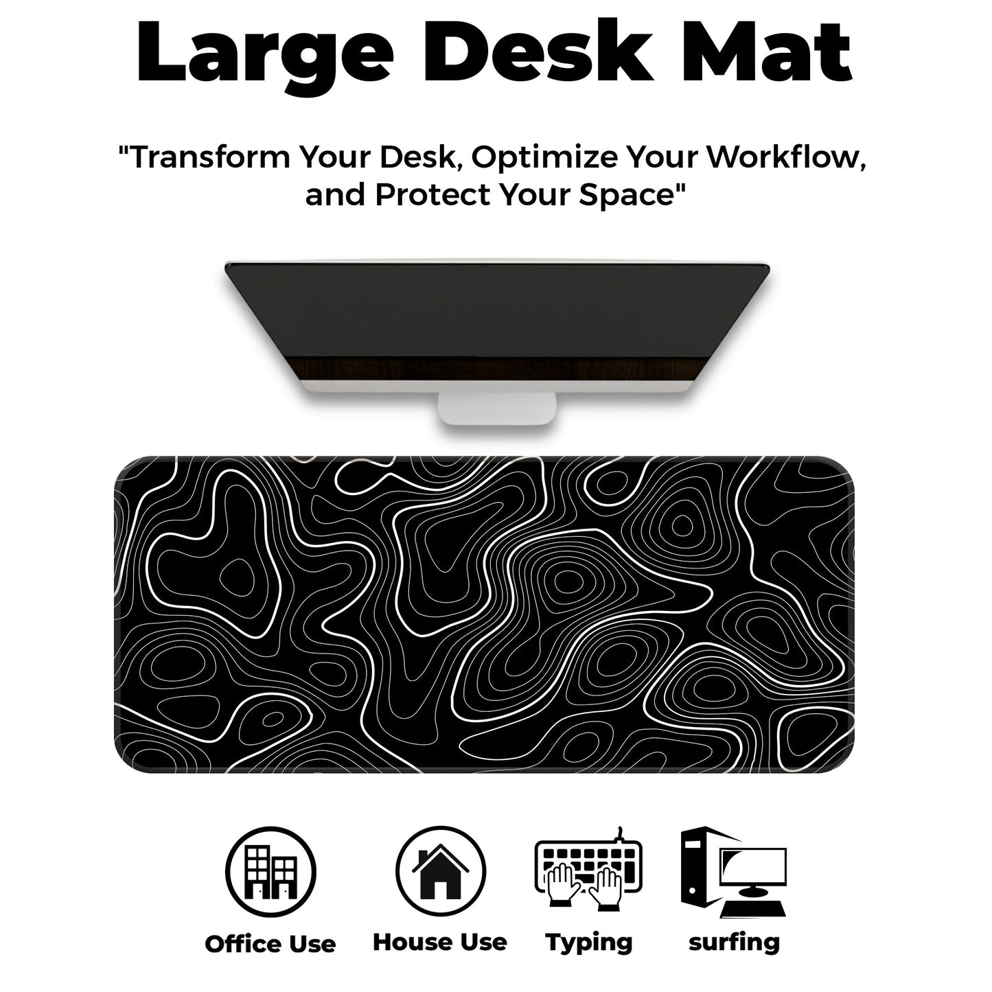 Black Topography - E-XL Mousepad