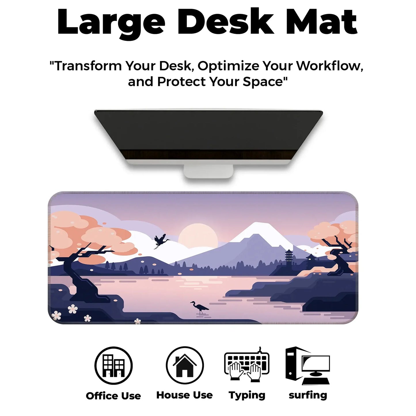 Mountains Art - Lavender - E-XL Mousepad