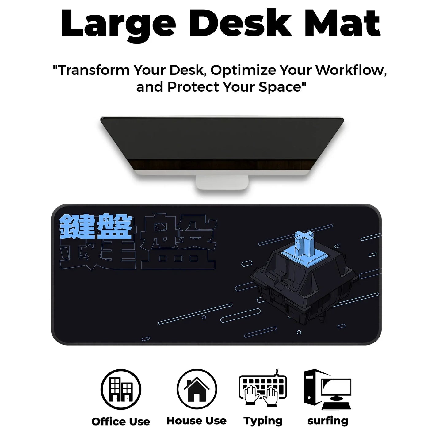 Keycap Abstract - Blue - XXL Mousepad