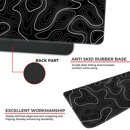 Black Topography - E-XL Mousepad