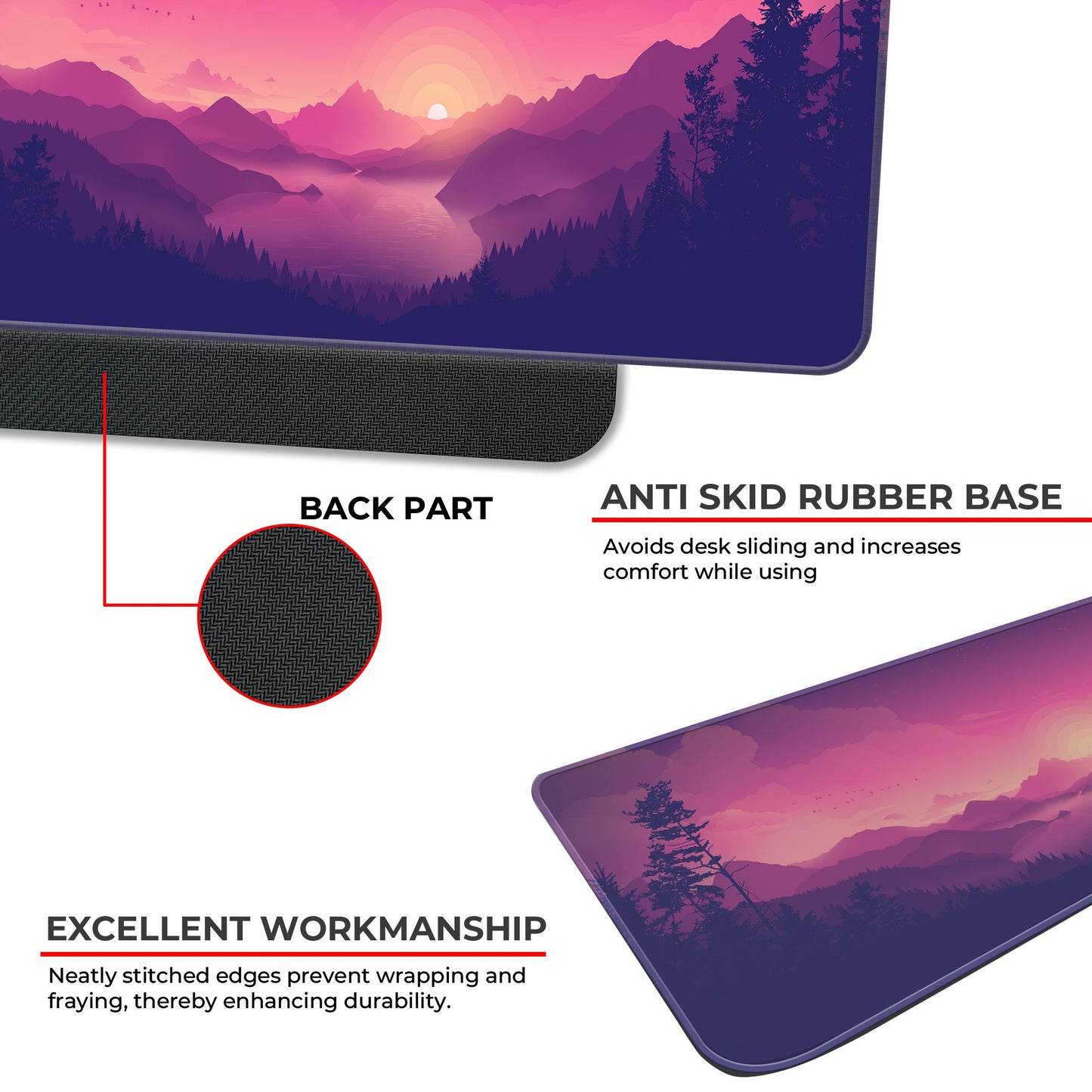 Pink Sunset - E-XL Mousepad