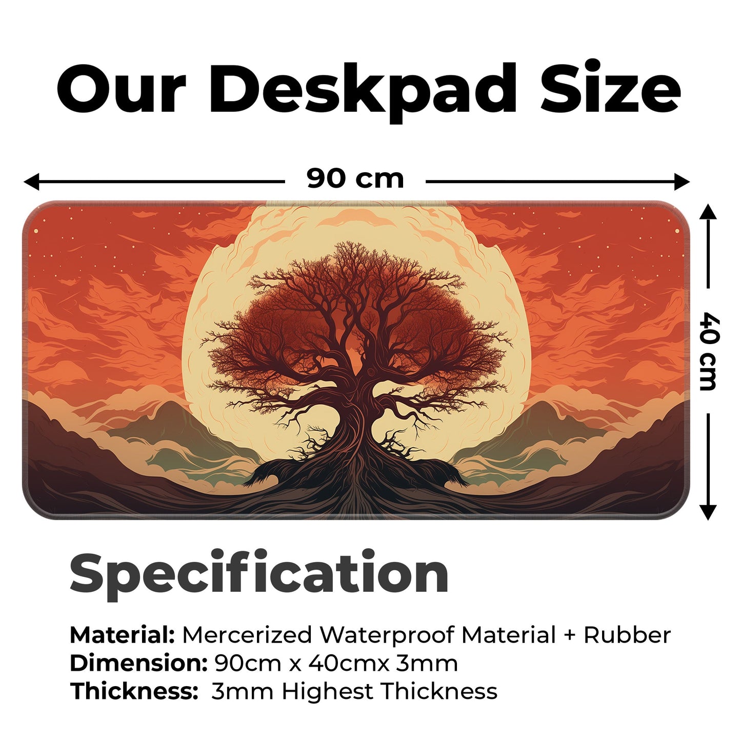Red Tree Abstract - XXL Mousepad