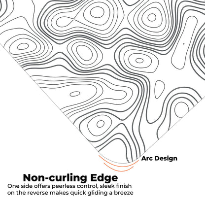 White Topography - E-XL Mousepad