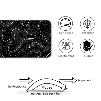 Black Topography - E-XL Mousepad
