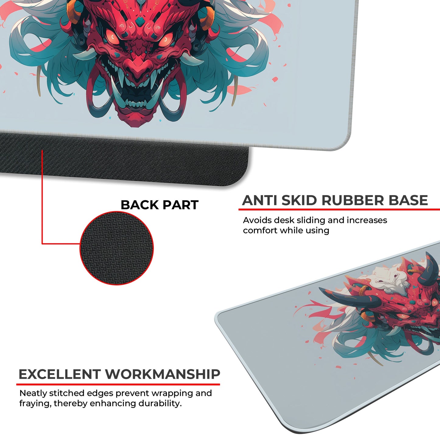 Oni Mask - Light - XXL Mousepad