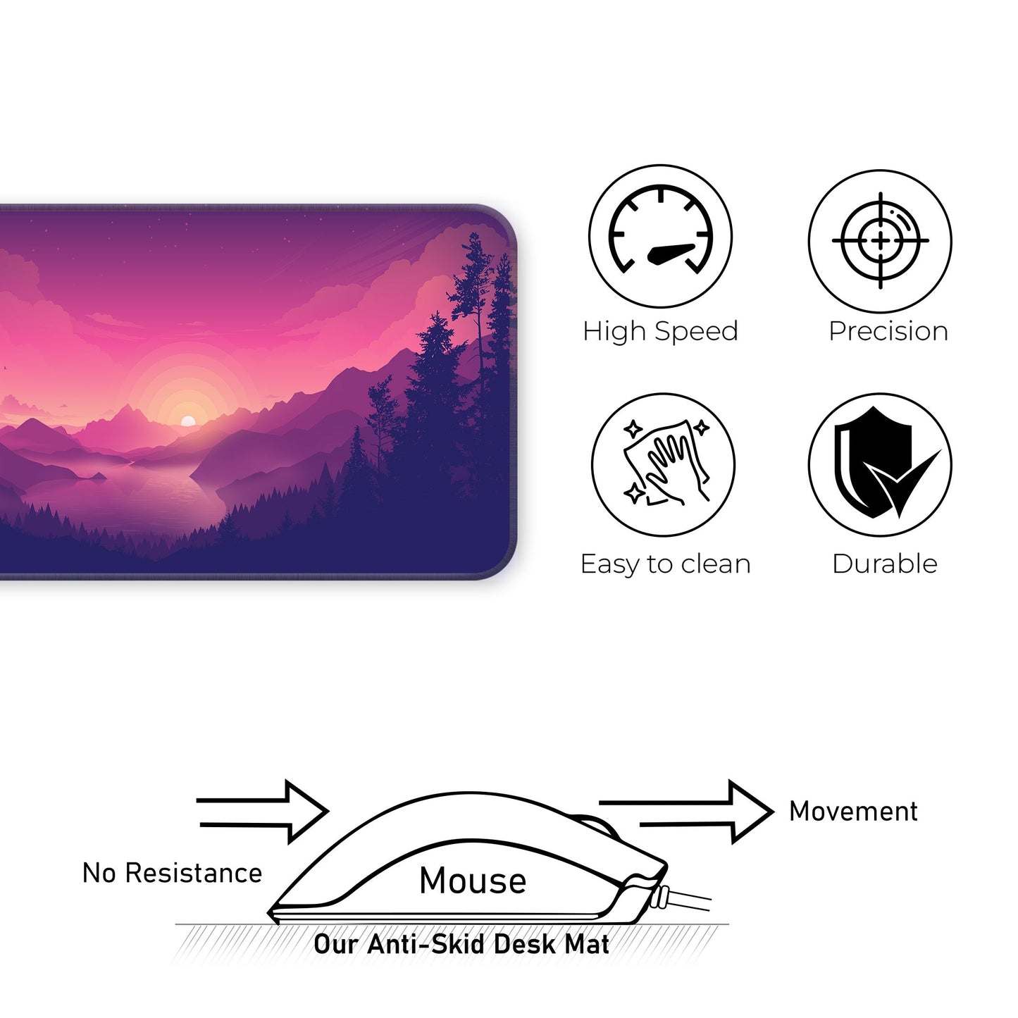 Pink Sunset - E-XL Mousepad