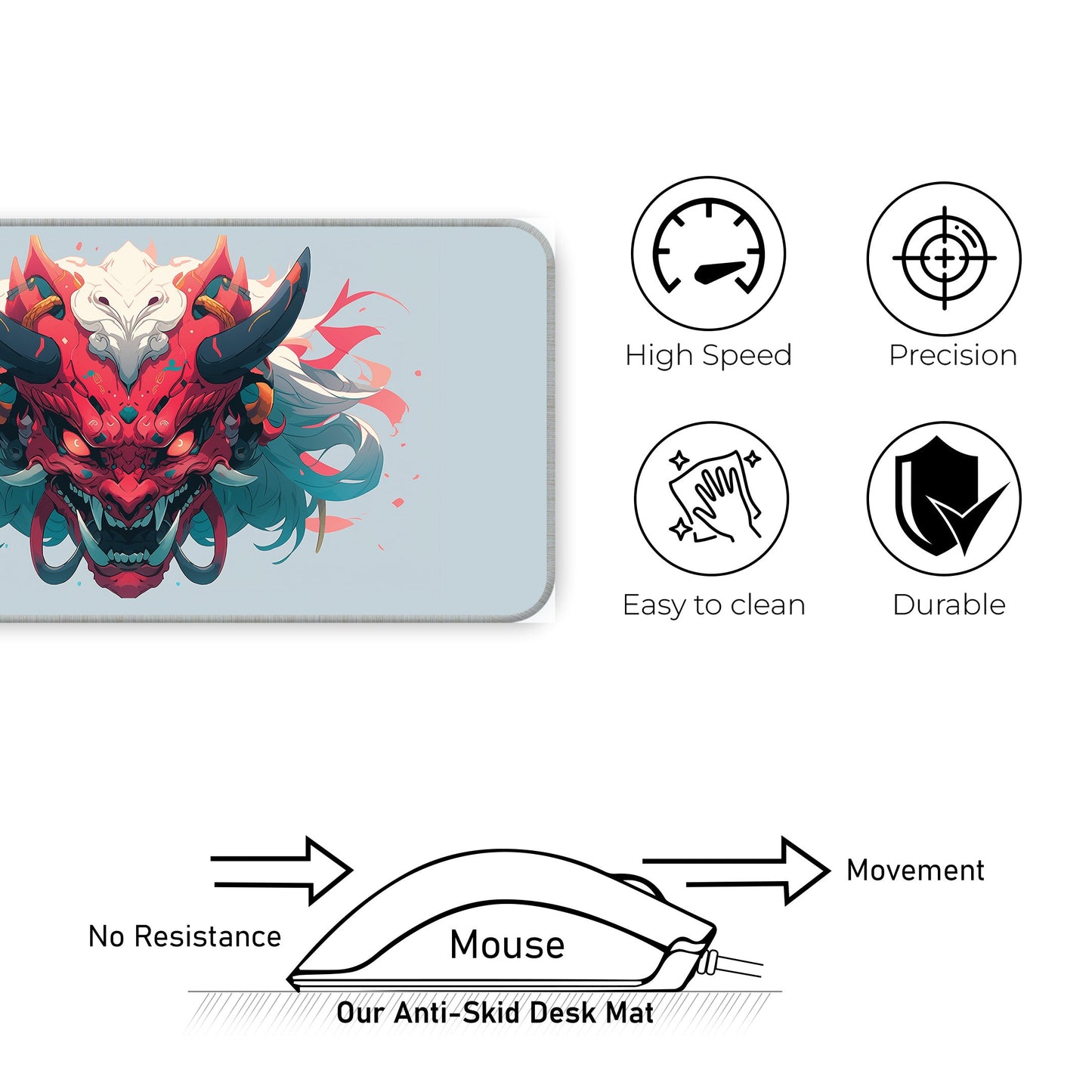 Oni Mask - Light - XXL Mousepad