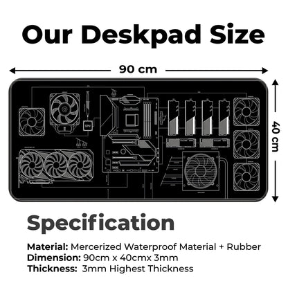 PC Building Guide - Black -  XXL Mousepad