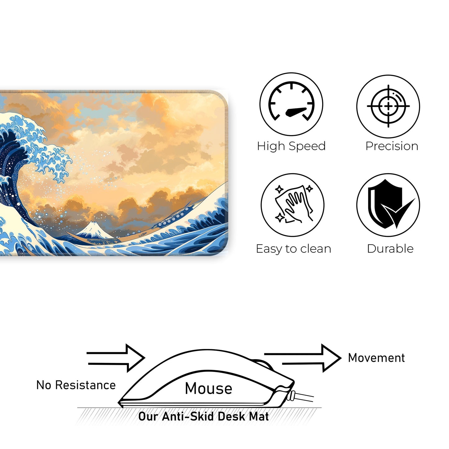 Sea Waves Abstract - XL Mousepad