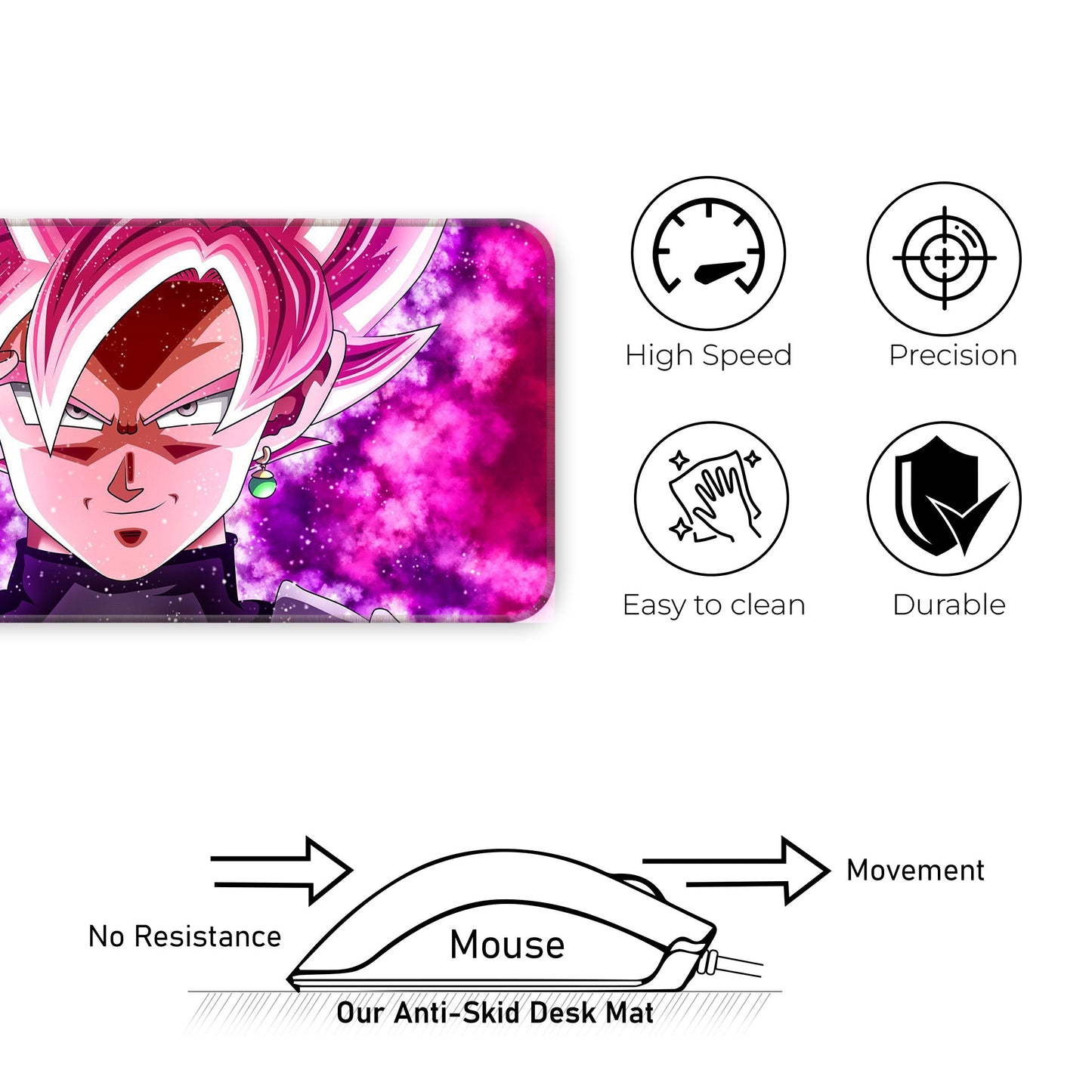 DBZ - Goku Black - SSJ Rose - E-XL Mousepad