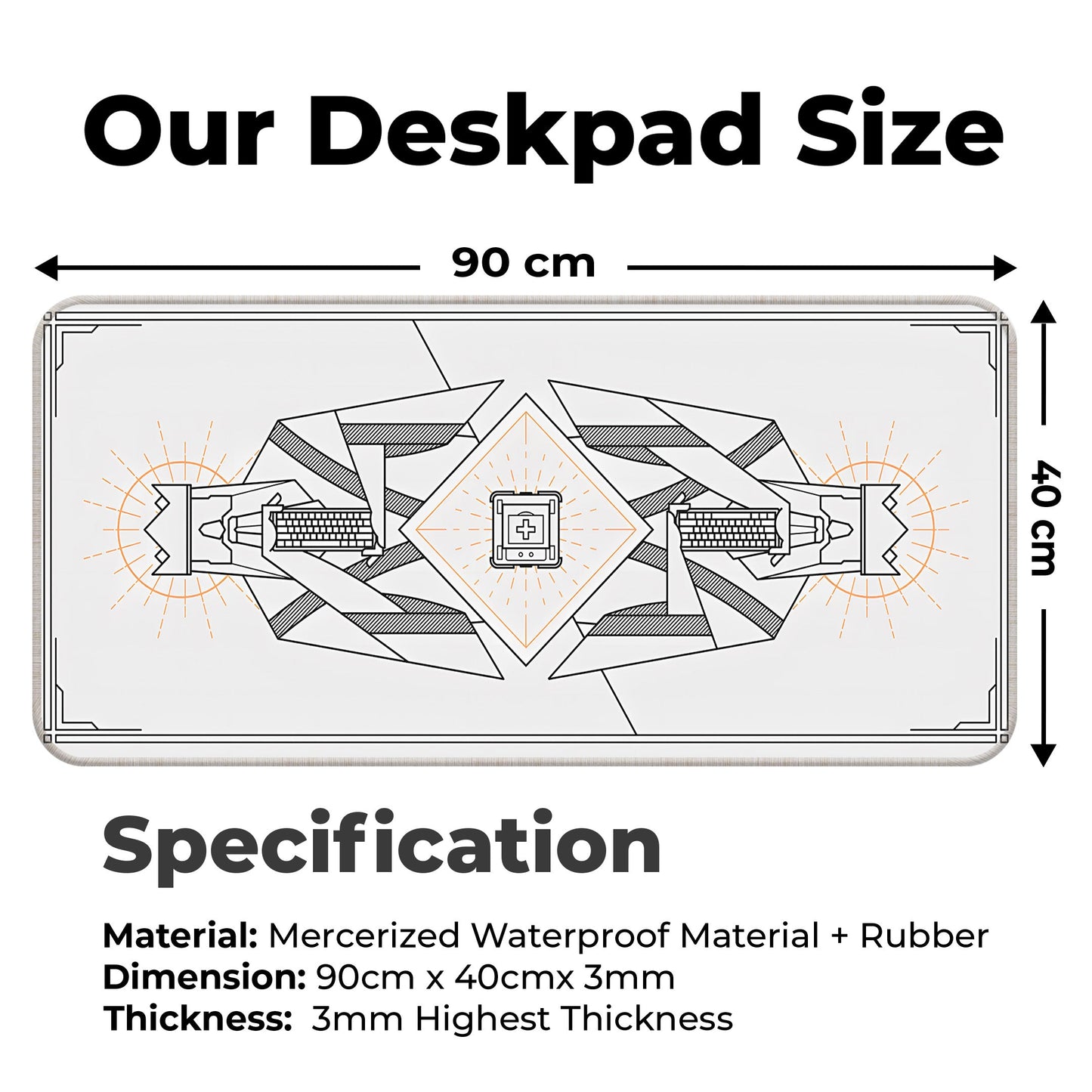 Minimal Keycap - Off White - XXL Mousepad