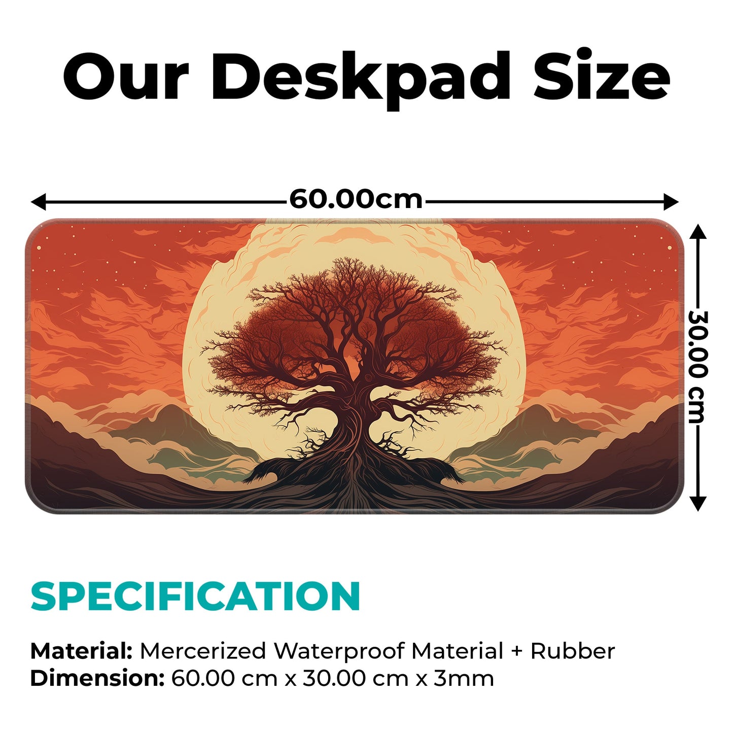 Red Tree Abstract - XL Mousepad
