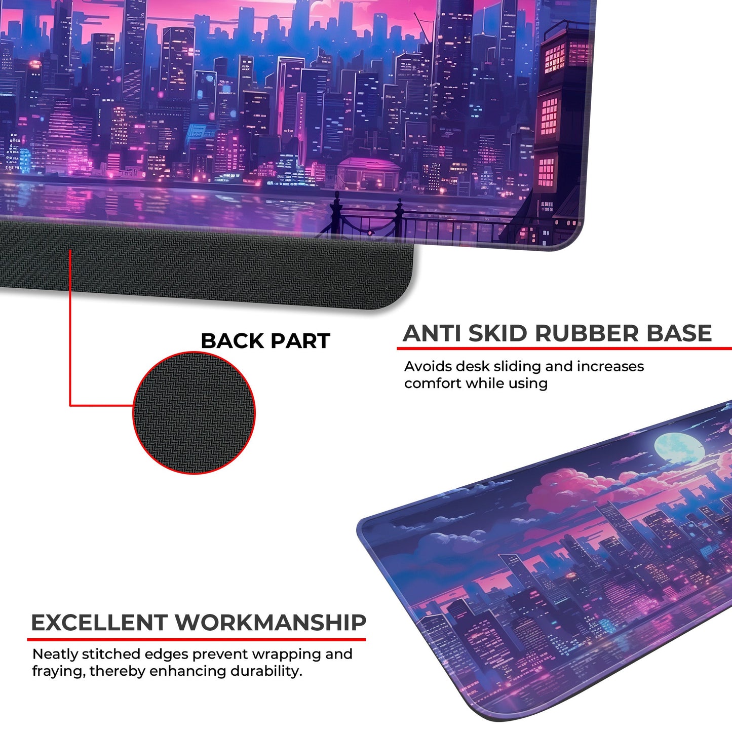 Midnight City Abstract - E-XL Mousepad