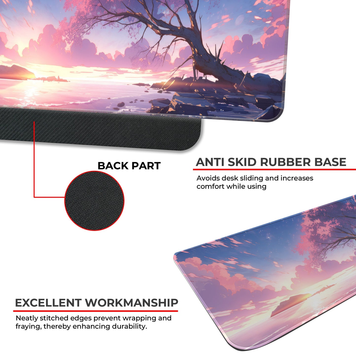 Sakura Sunset Abstract - E-XL Mousepad