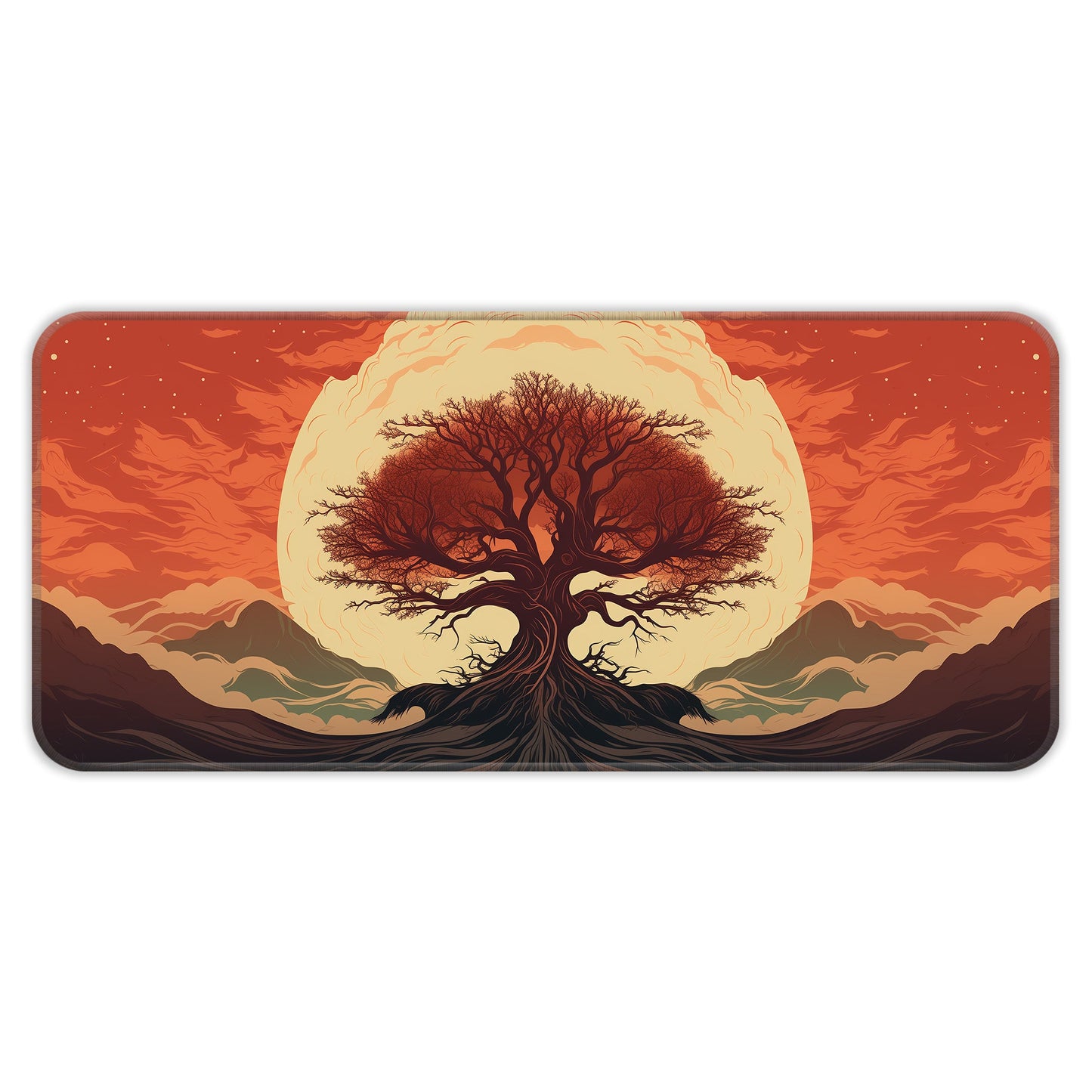 Red Tree Abstract - XXL Mousepad