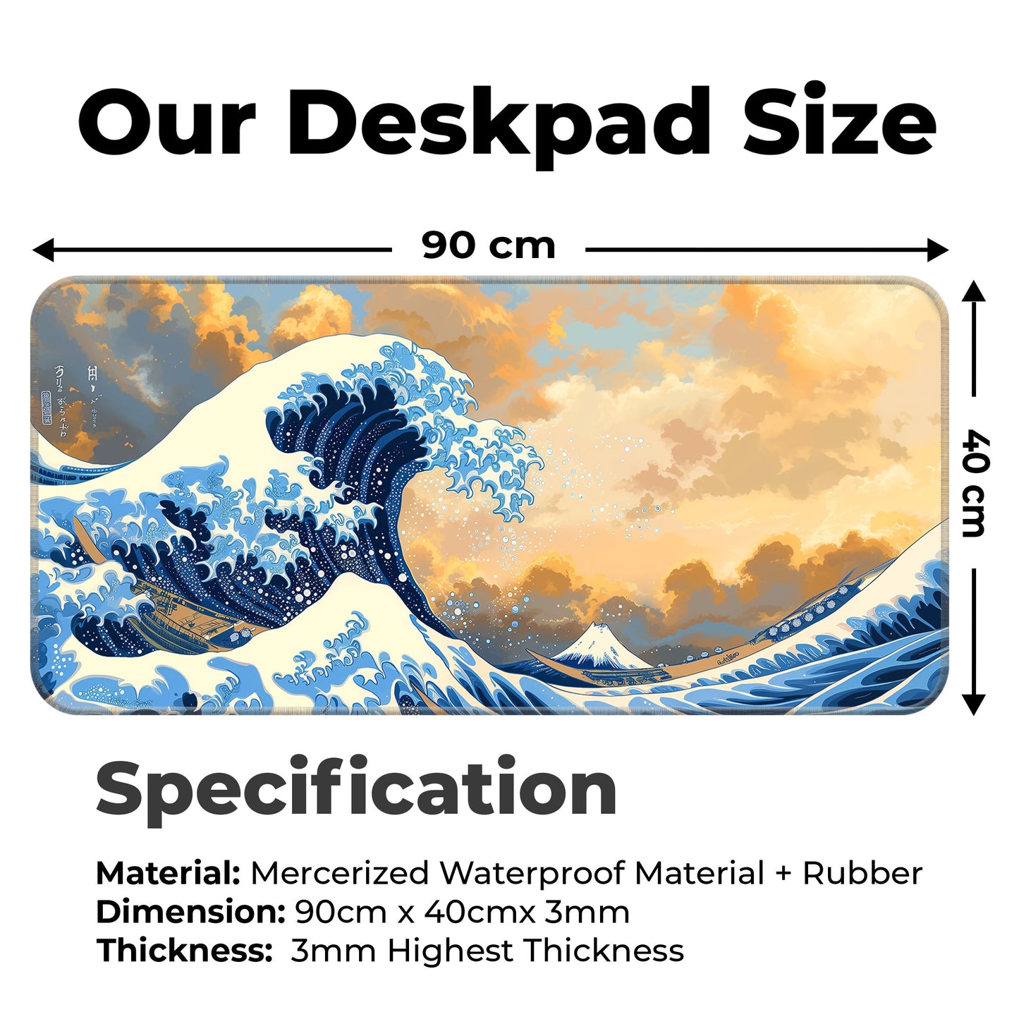 Sea Waves Abstract - XXL Mousepad