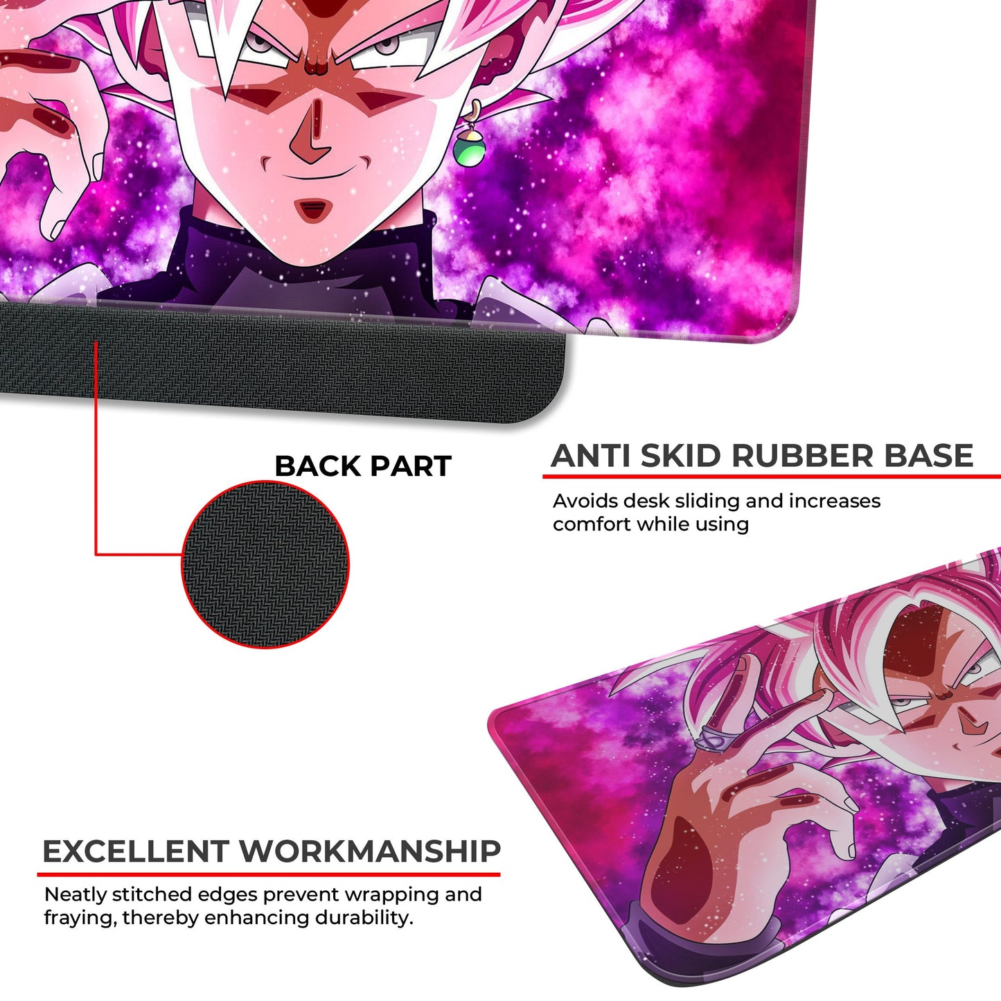 DBZ - Goku Black - SSJ Rose - XL Mousepad