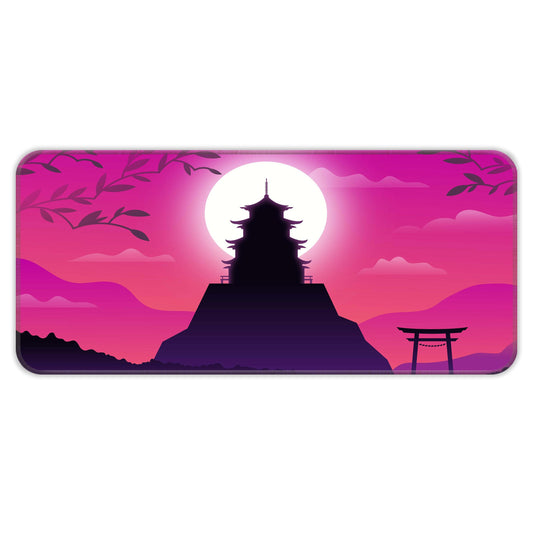 Pink Japanese Temple - E-XL Mousepad
