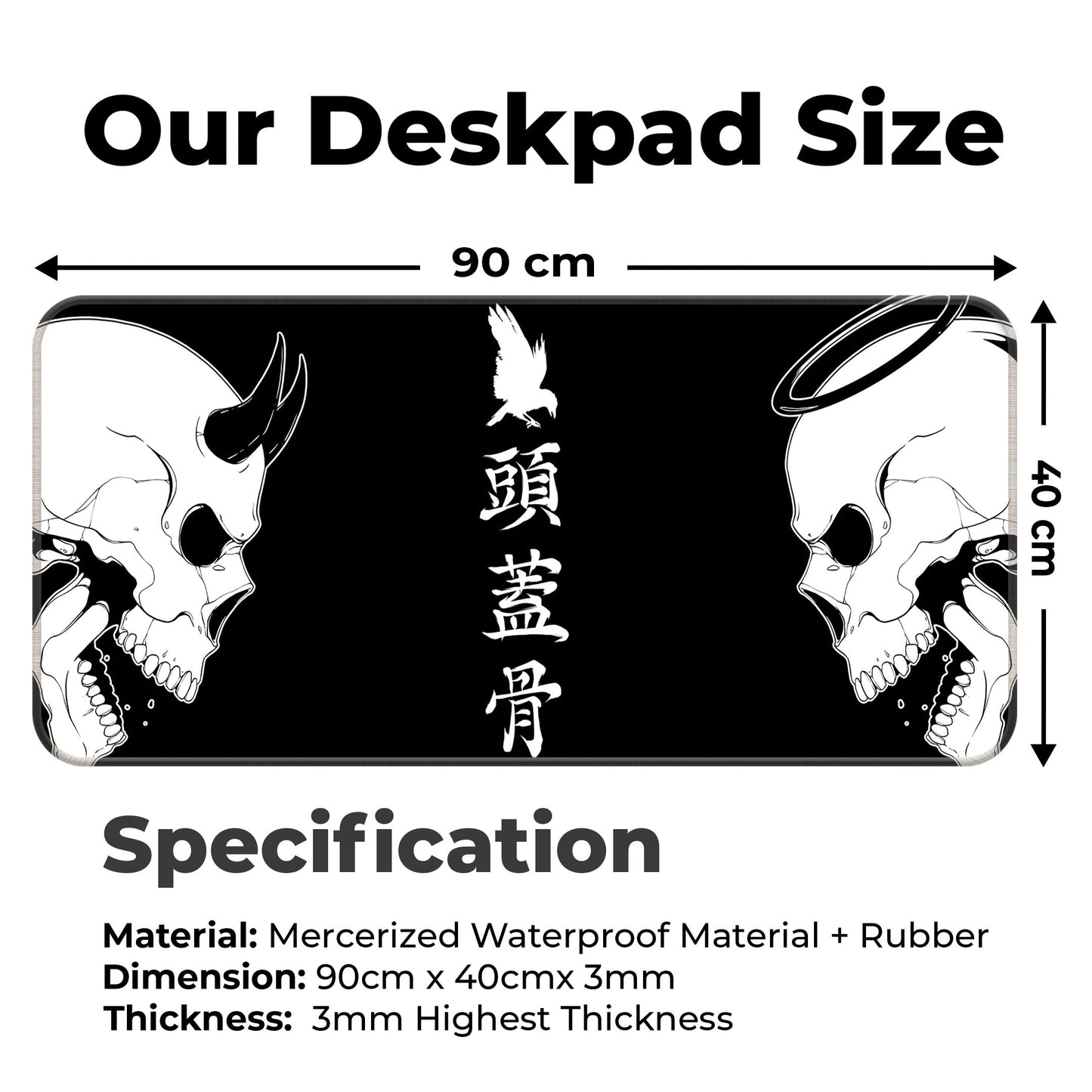 Devil or Angel - Black - XXL Mousepad