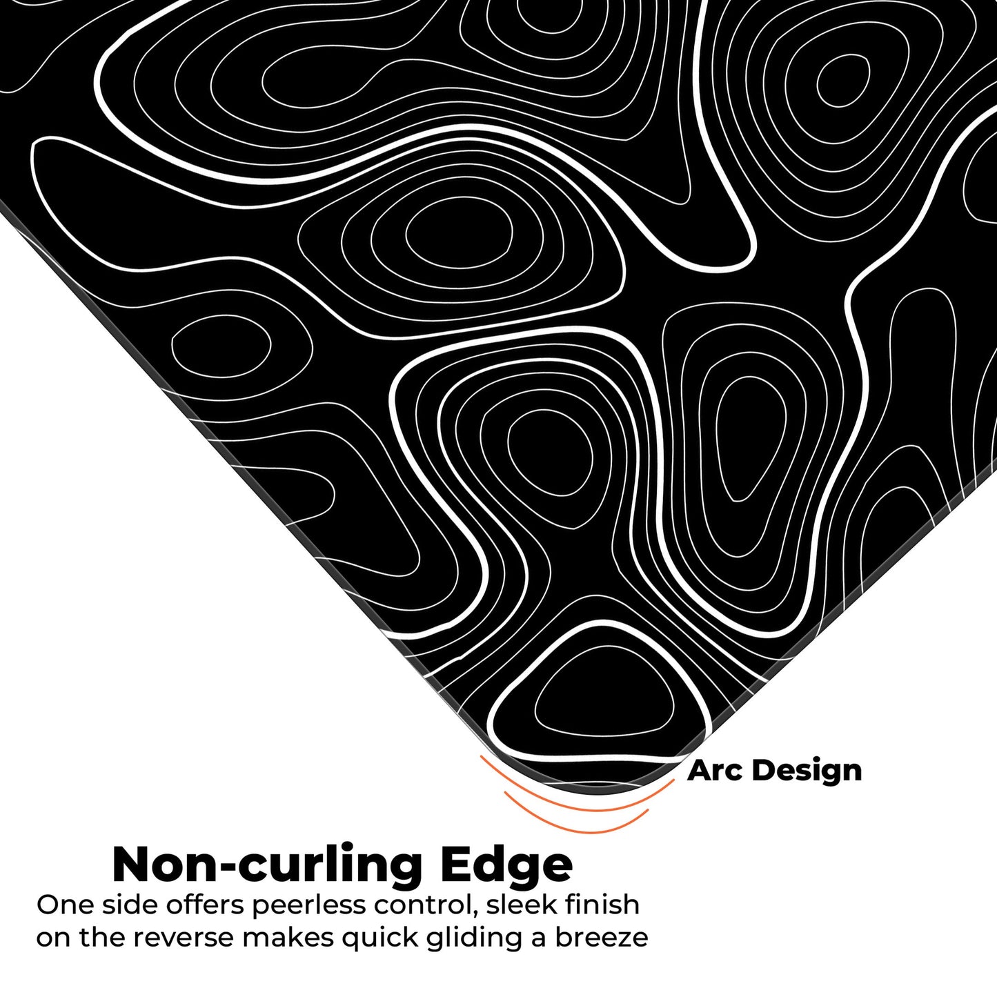 Black Topography - XL Mousepad