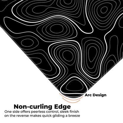 Black Topography - XXL Mousepad
