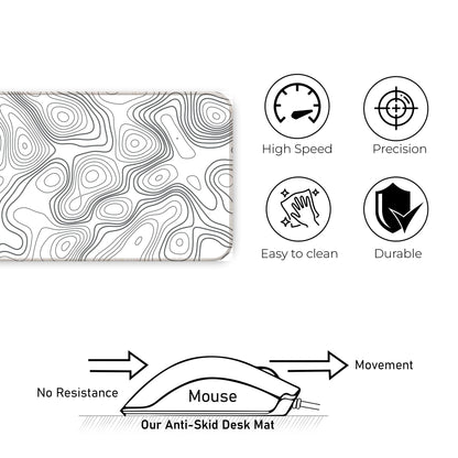 White Topography - XL Mousepad