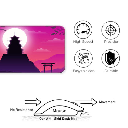 Pink Japanese Temple - XL Mousepad