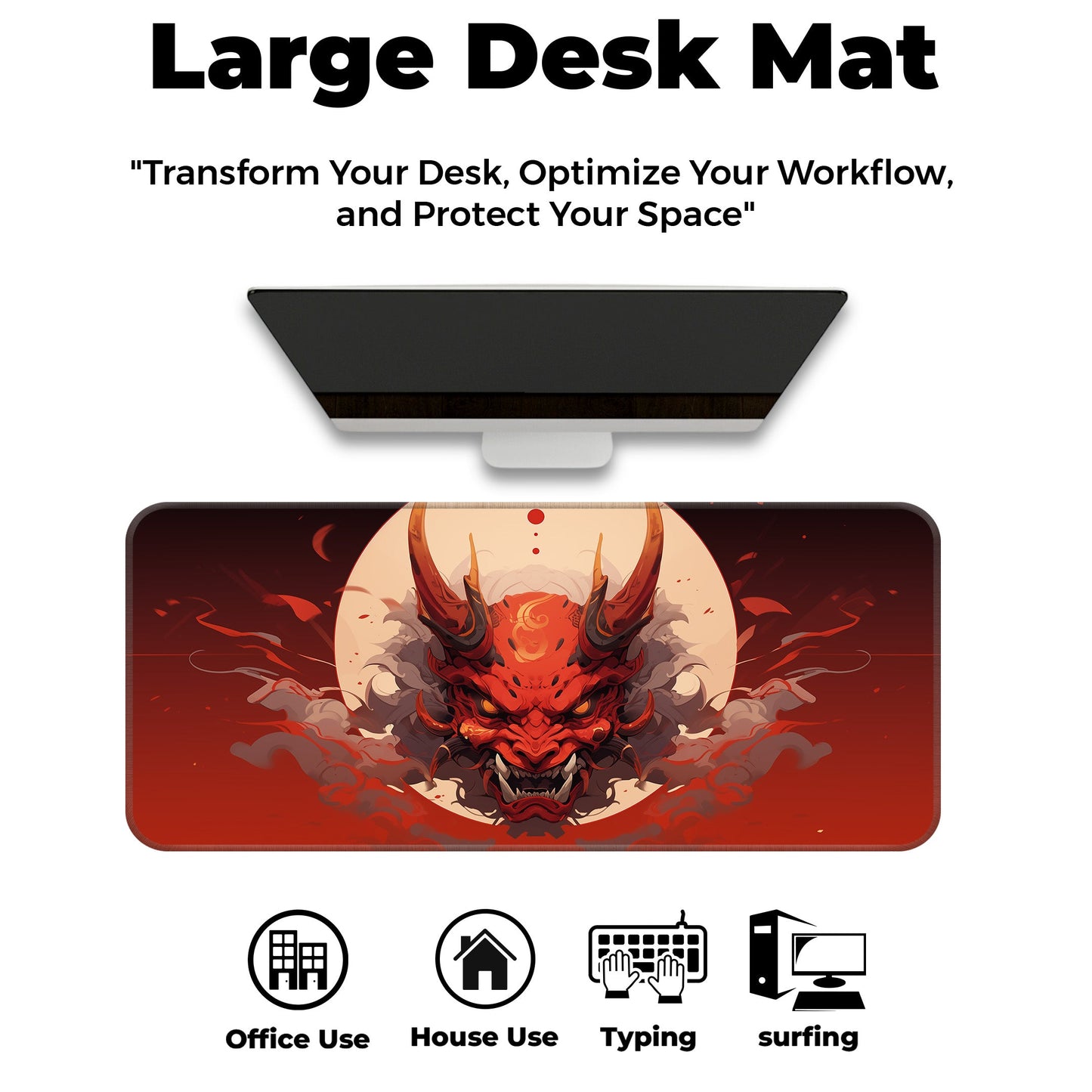 Oni Mask - Red - XXL Mousepad