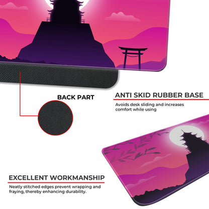 Pink Japanese Temple - E-XL Mousepad