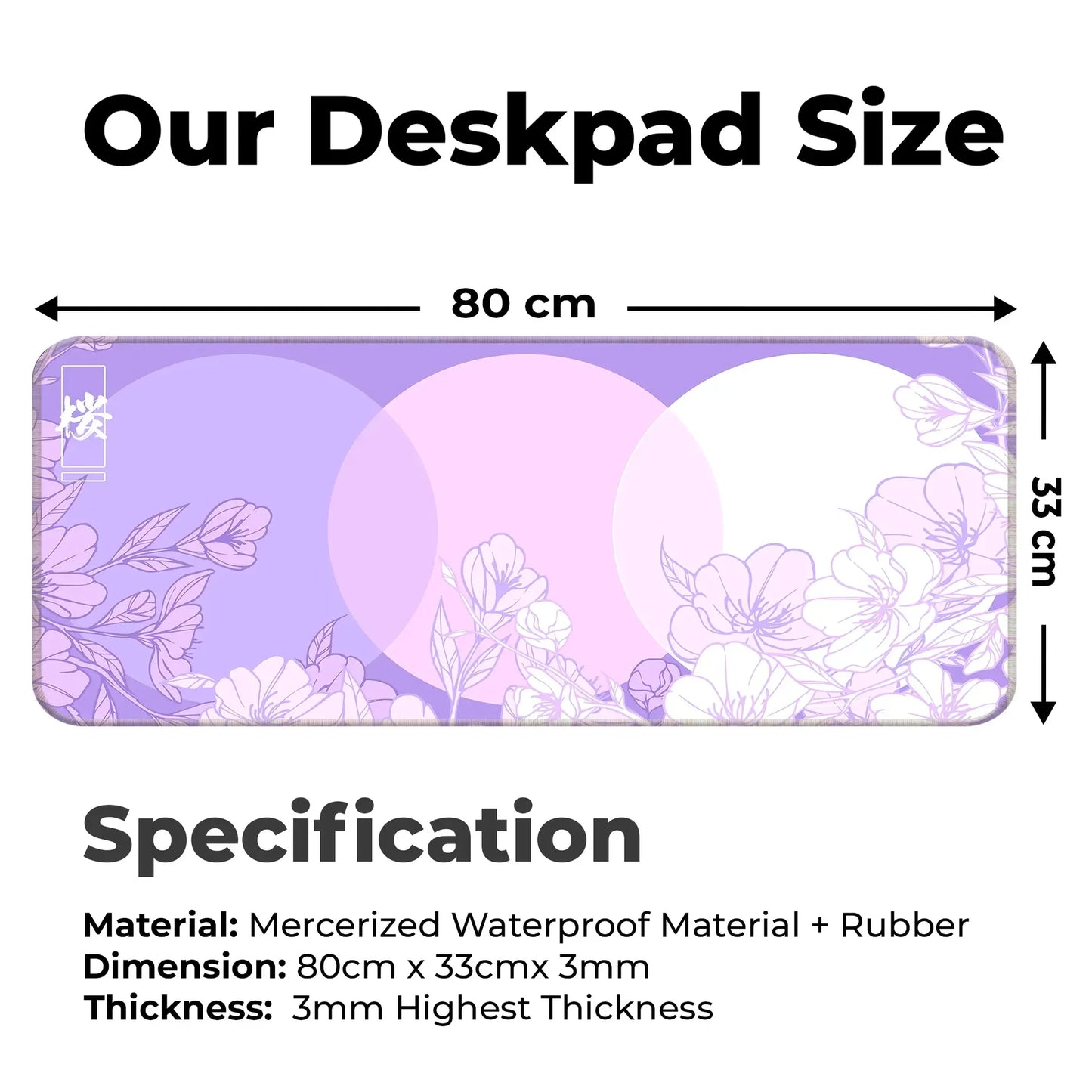 Sakura Circles - Lavender - E-XL Mousepad