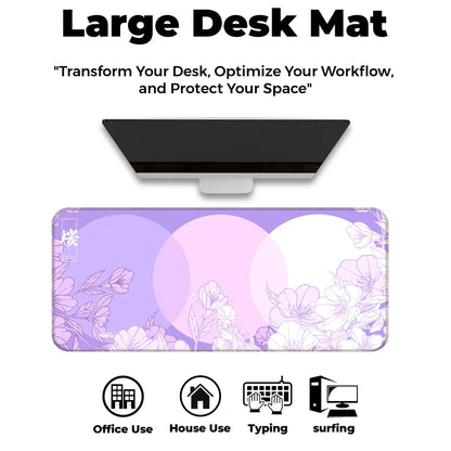 Sakura Circles - Lavender - E-XL Mousepad