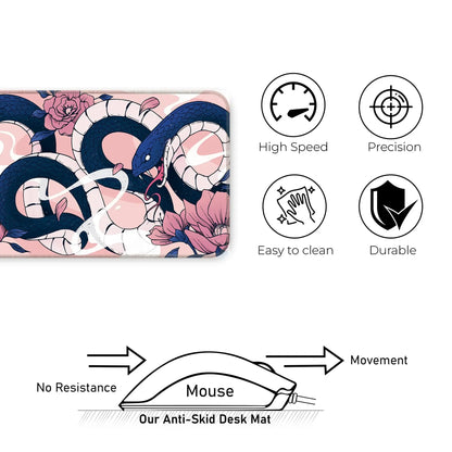 Sakura Snakes - Blue - XXL Mousepad