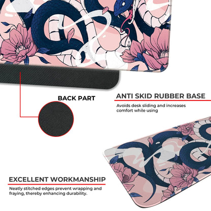 Sakura Snakes - Blue - XL Mousepad