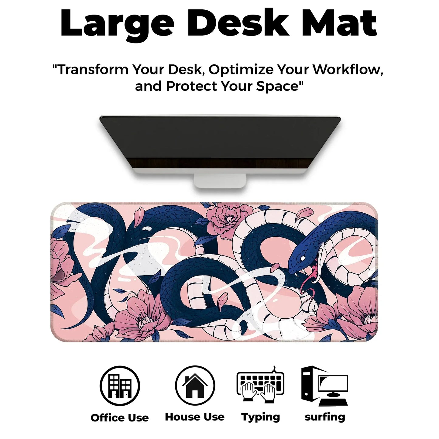 Sakura Snakes - Blue - E-XL Mousepad