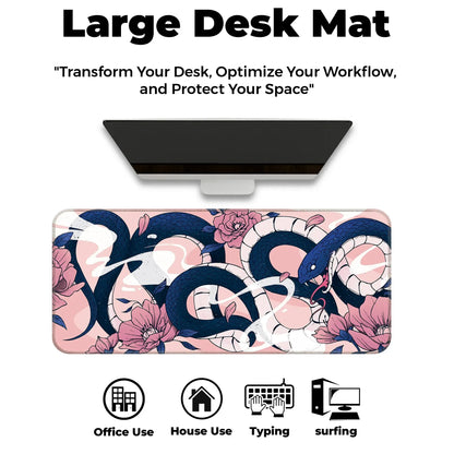 Sakura Snakes - Blue - XL Mousepad