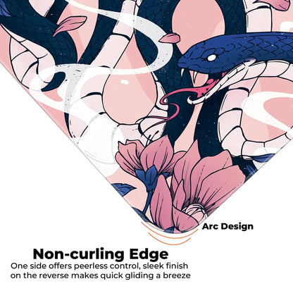 Sakura Snakes - Blue - E-XL Mousepad