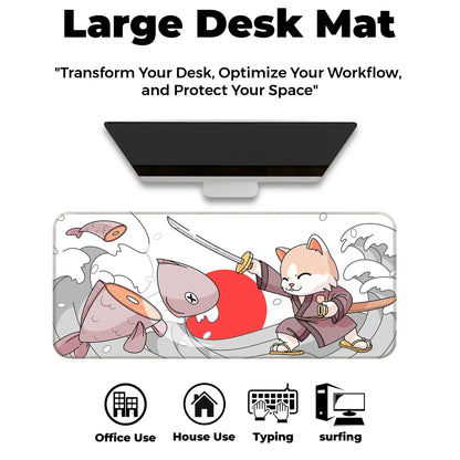 Japanese Cat - White - XXL Mousepad