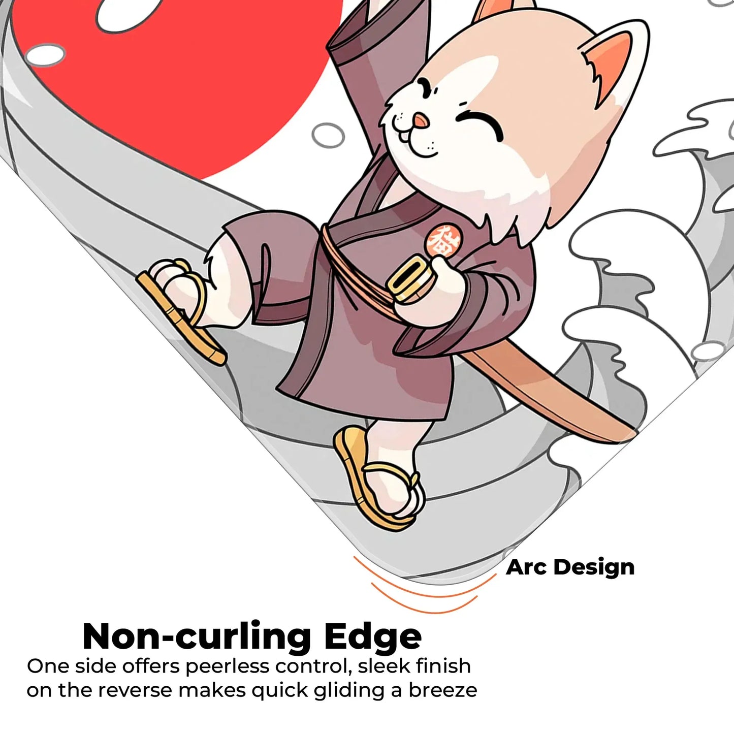 Japanese Cat - White - E-XL Mousepad