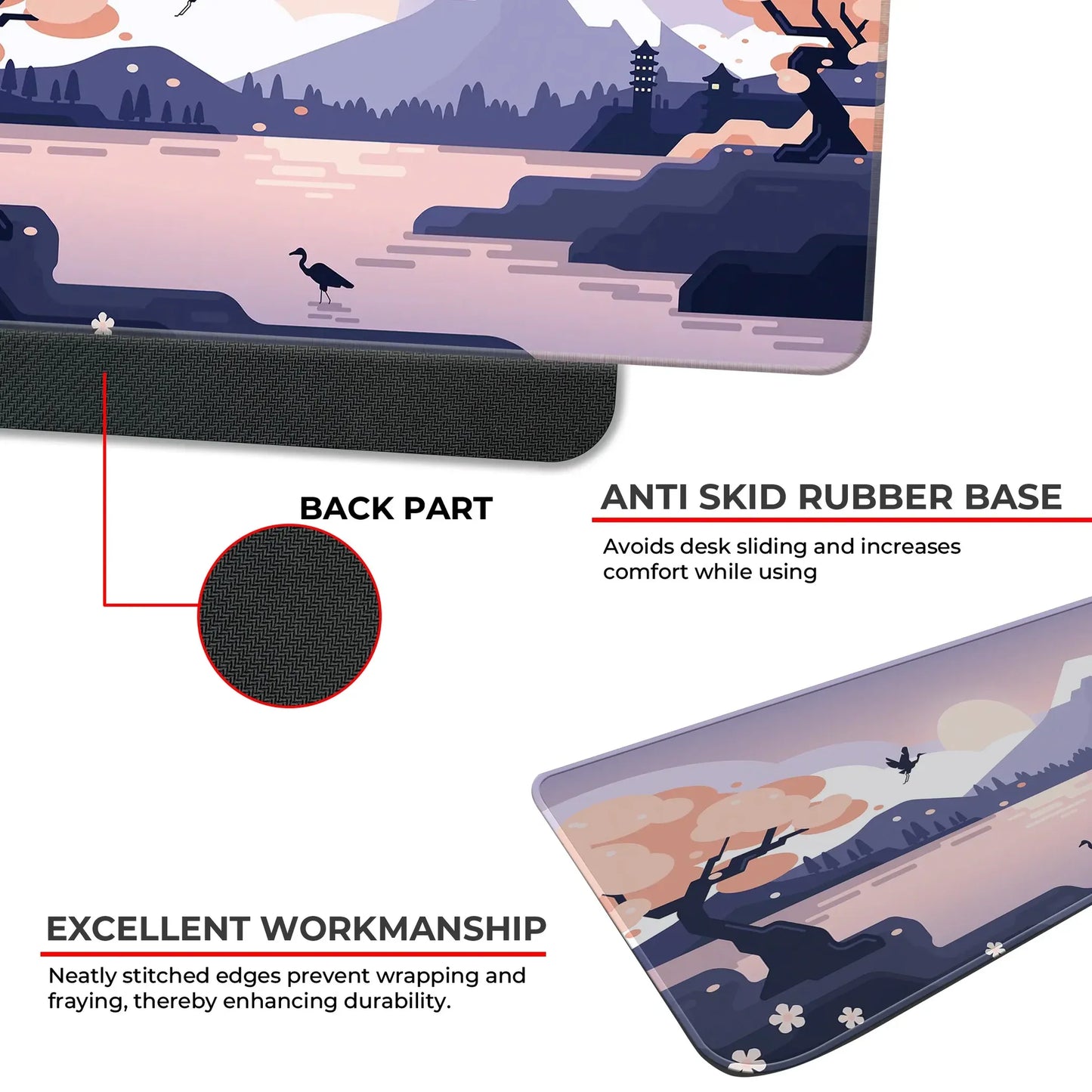 Mountains Art - Lavender - E-XL Mousepad