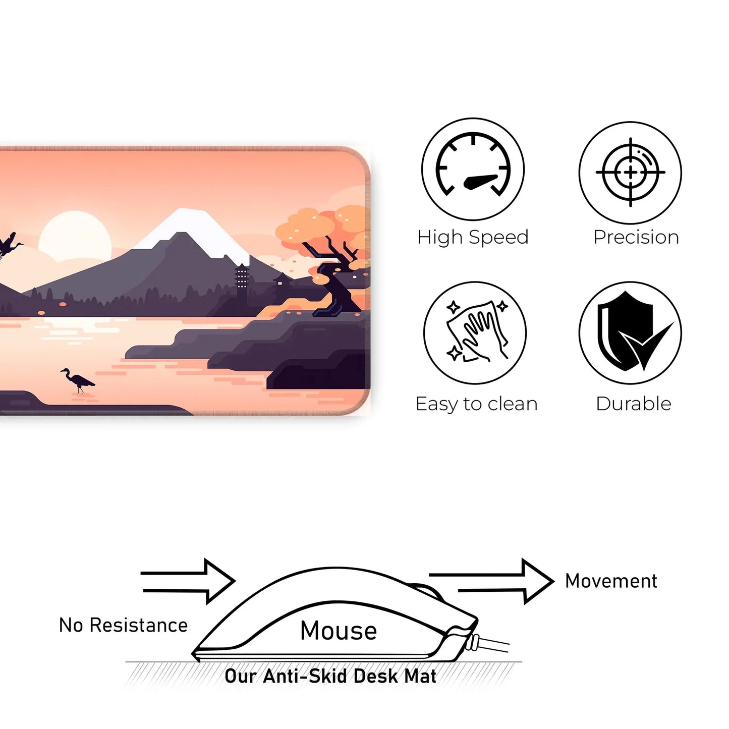 Mountains Art - Orange - XXL Mousepad