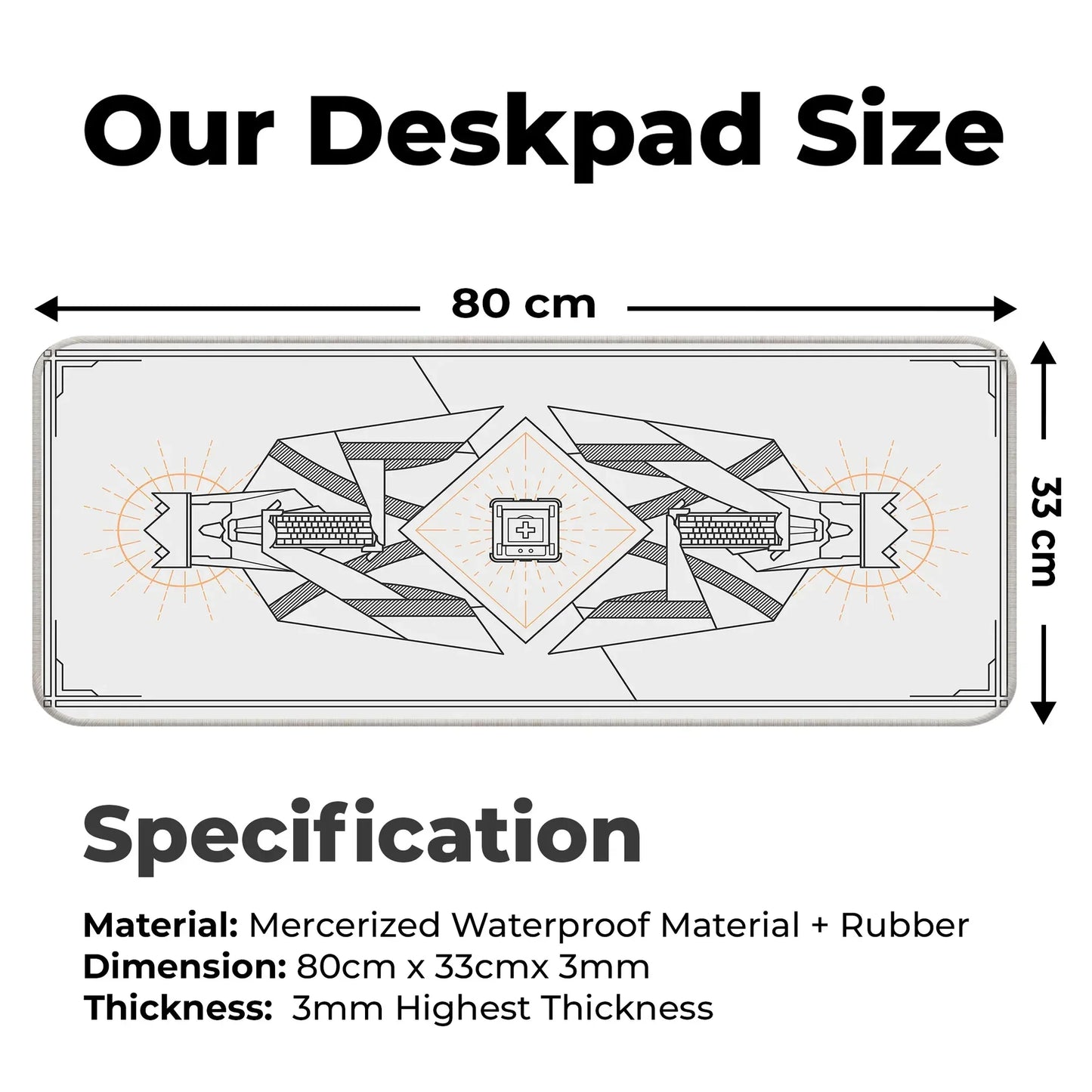 Minimal Keycap - Off White - E-XL Mousepad
