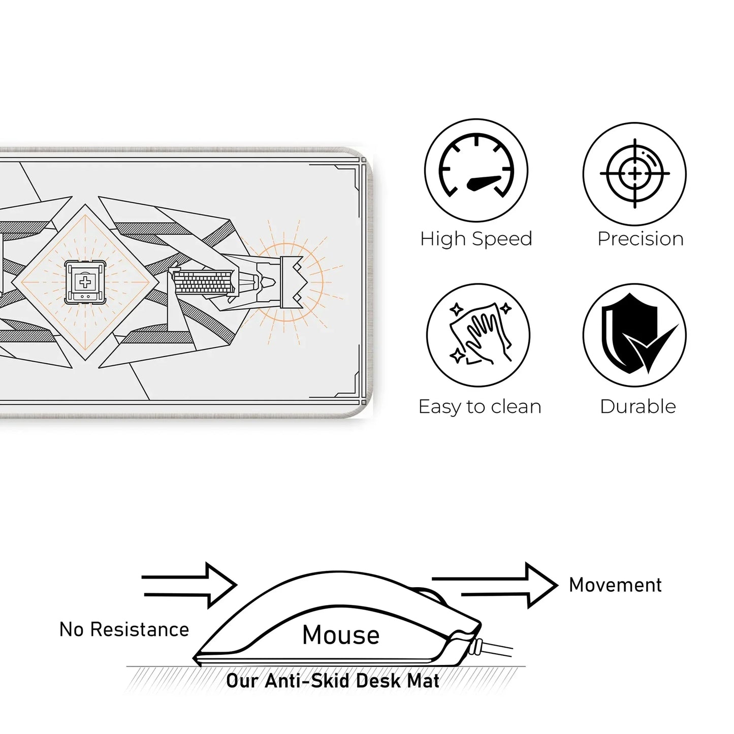 Minimal Keycap - Off White - XXL Mousepad