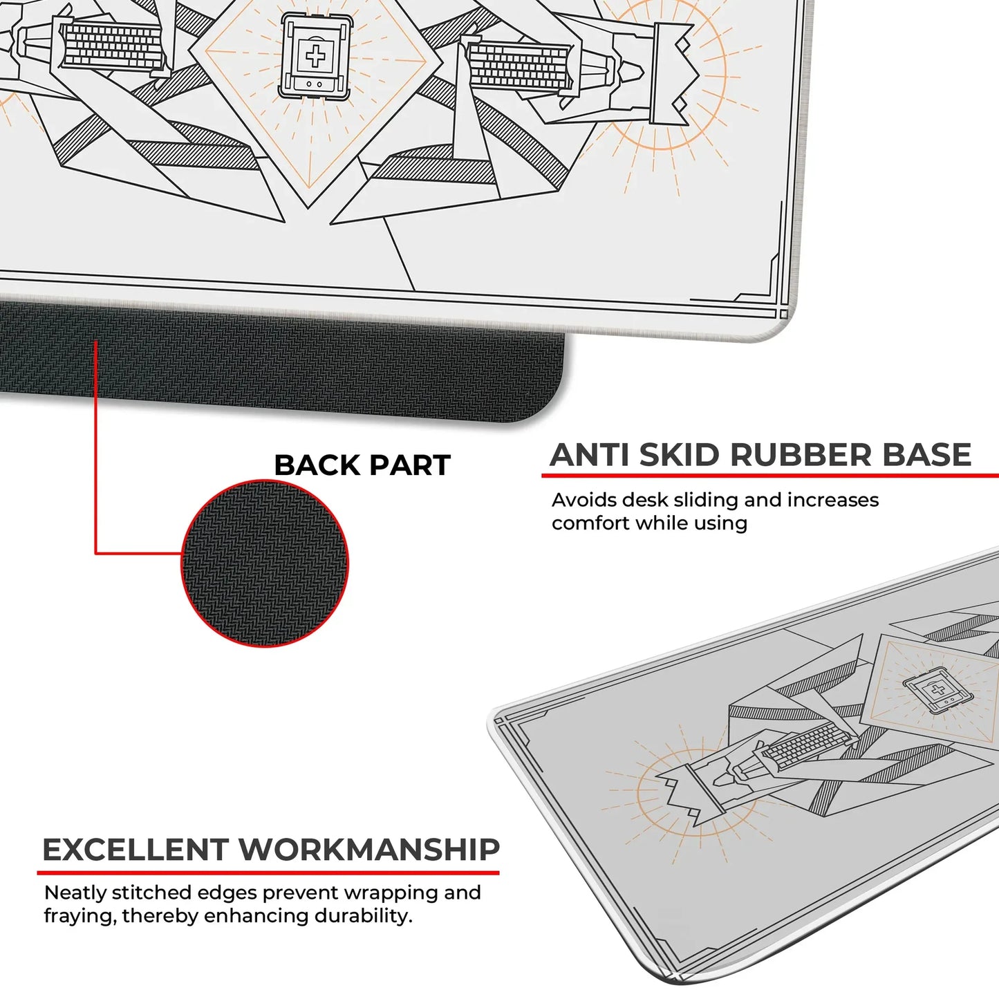 Minimal Keycap - Off White - XXL Mousepad