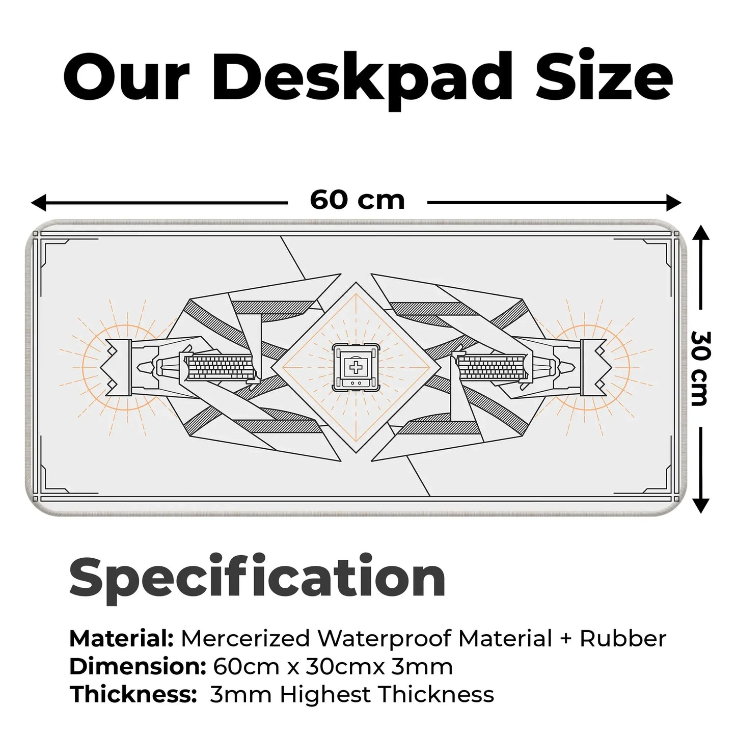 Minimal Keycap - Off White - XL Mousepad