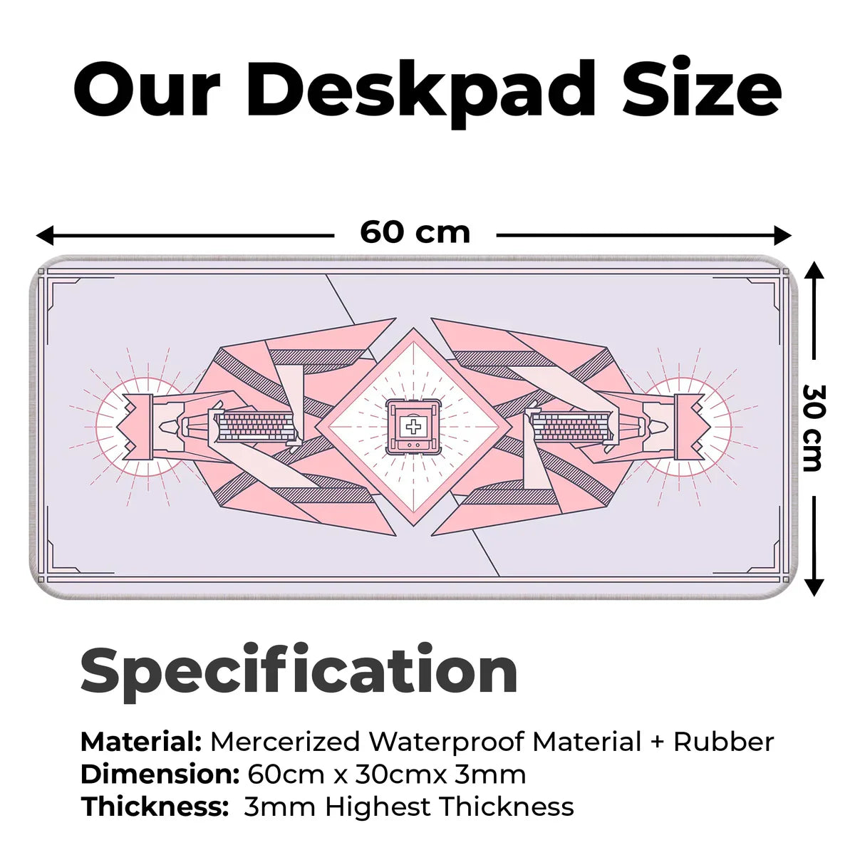 Minimal Keycap - Lavender - XL Mousepad