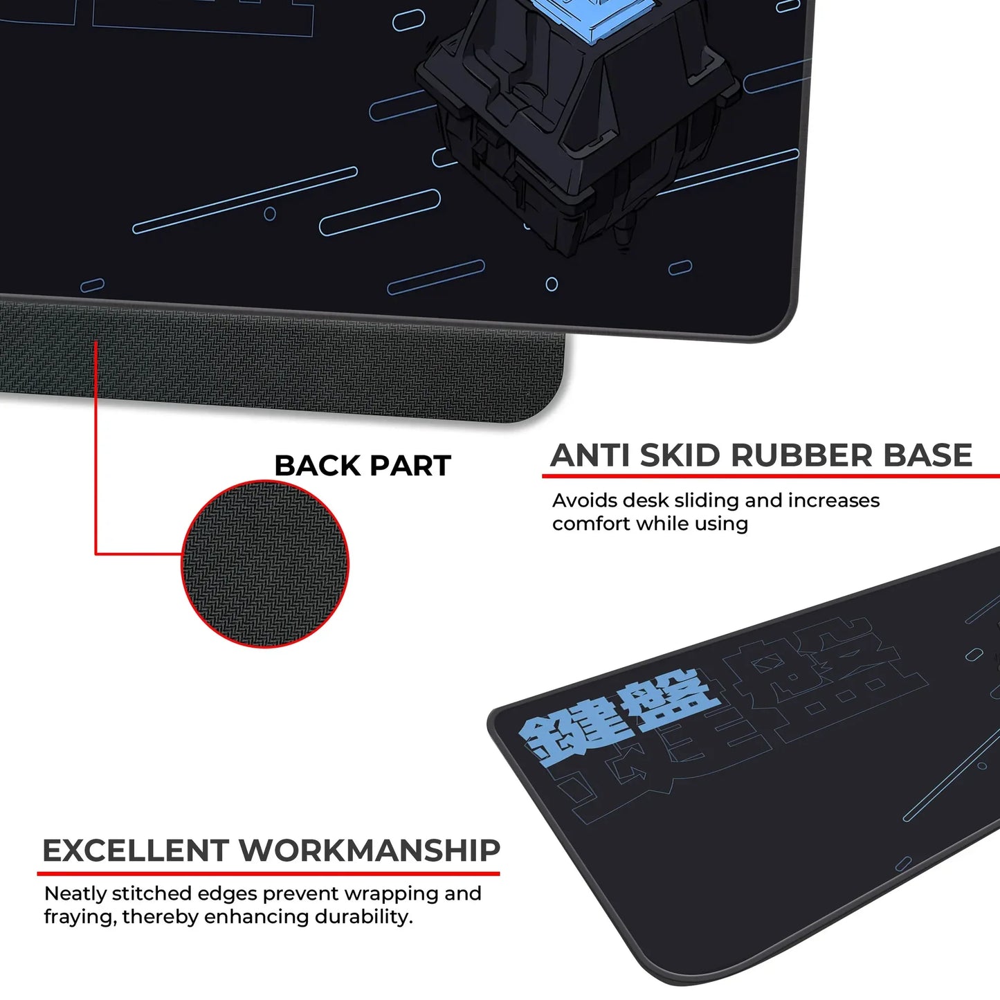 Keycap Abstract - Blue - XXL Mousepad