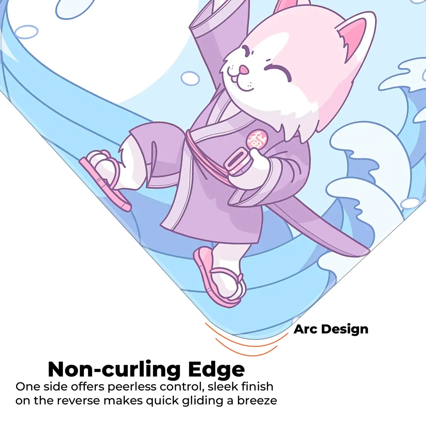Japanese Cat - Blue - XL Mousepad