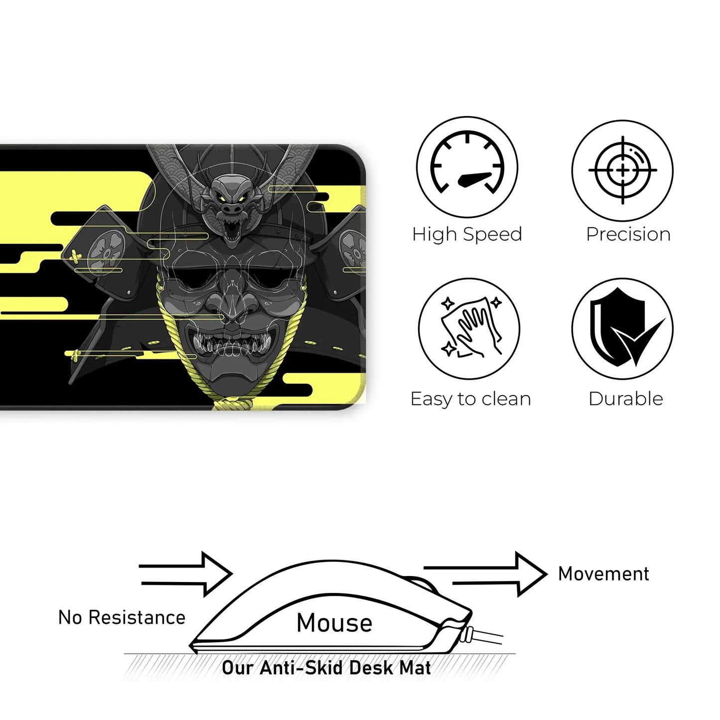 Cyber Oni - Yellow - XXL Mousepad